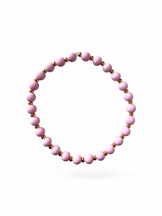Roze kralen armband