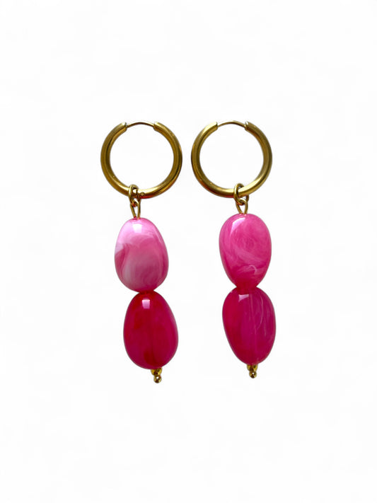 Fuchsia glow oorbellen
