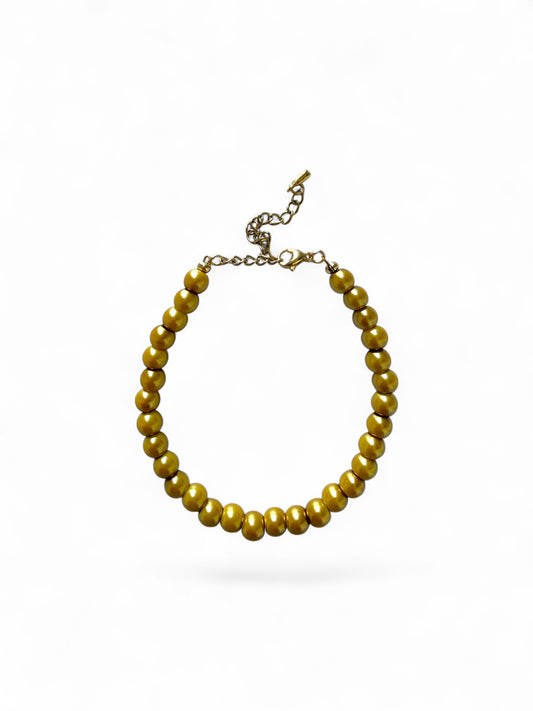 Golden pearl armband