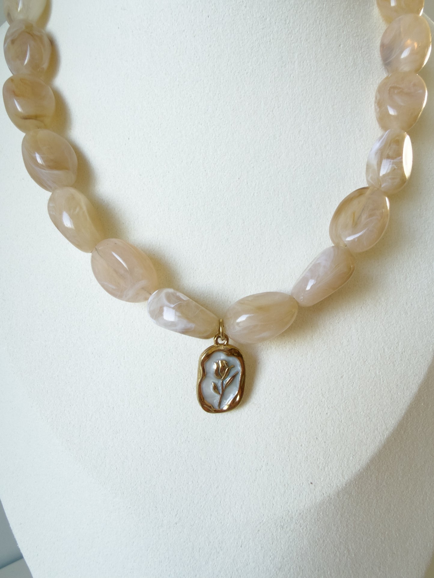 Olivia ketting beige