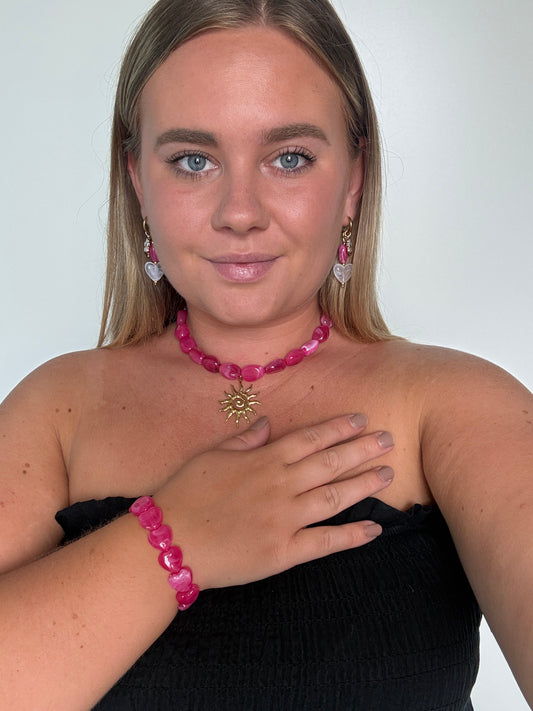 Fuchsia glow ketting