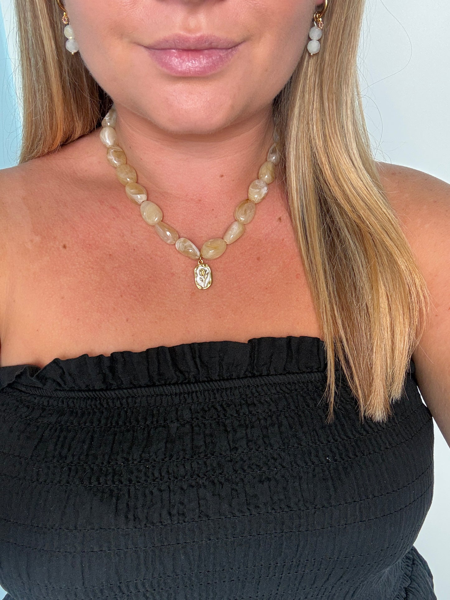 Olivia ketting beige