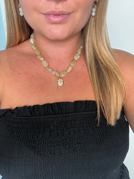 Olivia ketting beige
