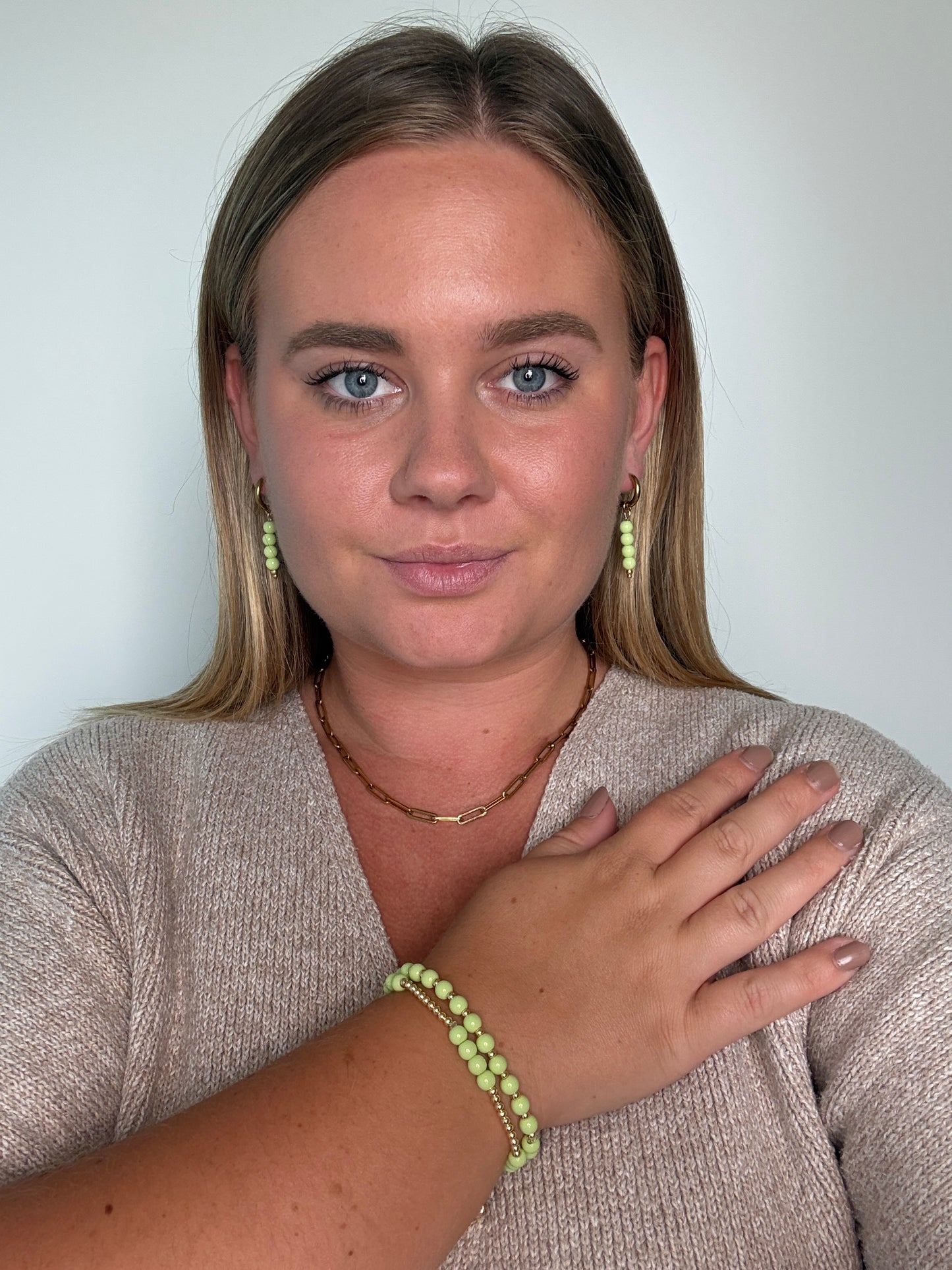 Groene kralen armband