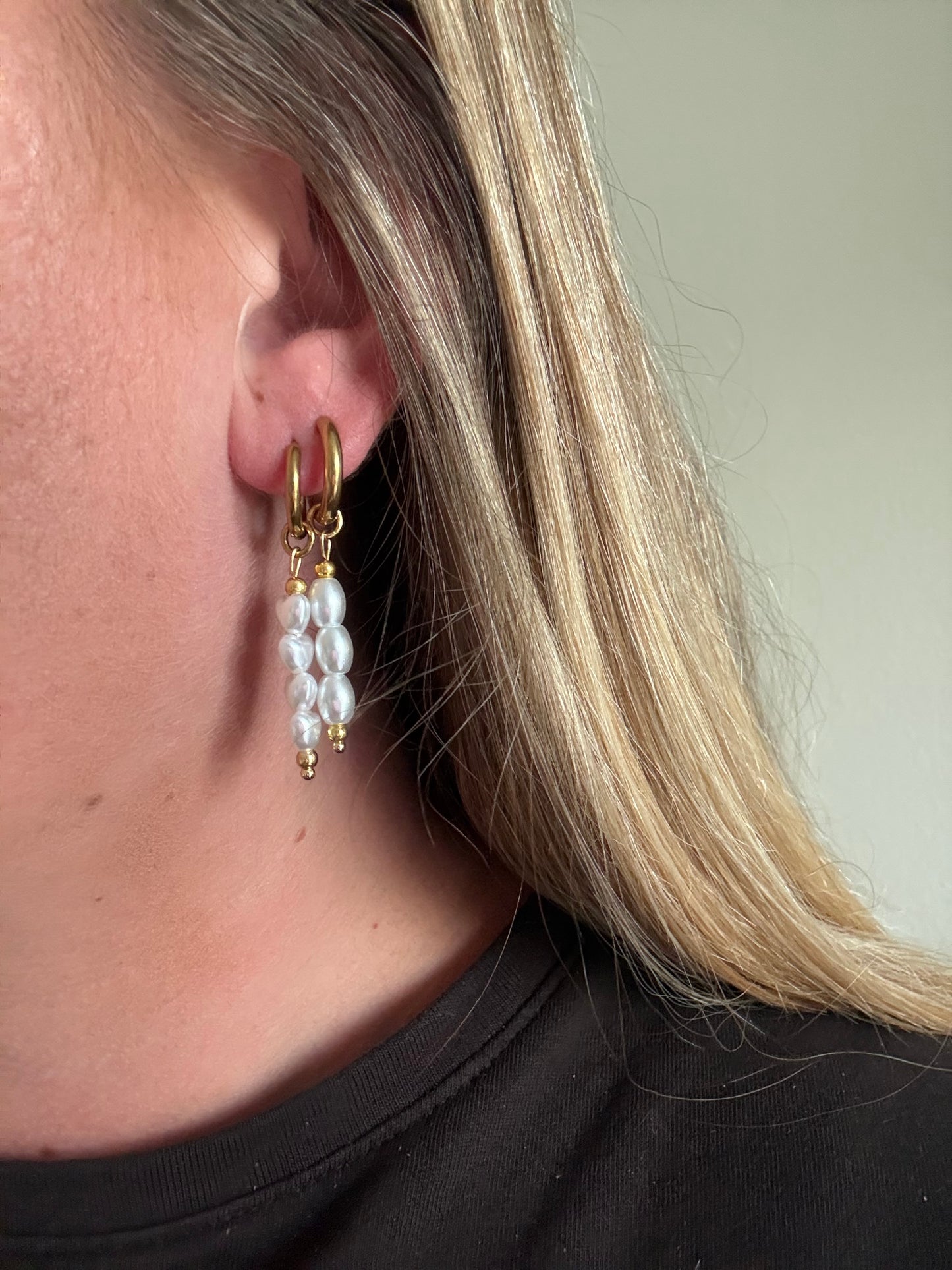 Heart Hoops gouden stainless steel hartjes oorbellen