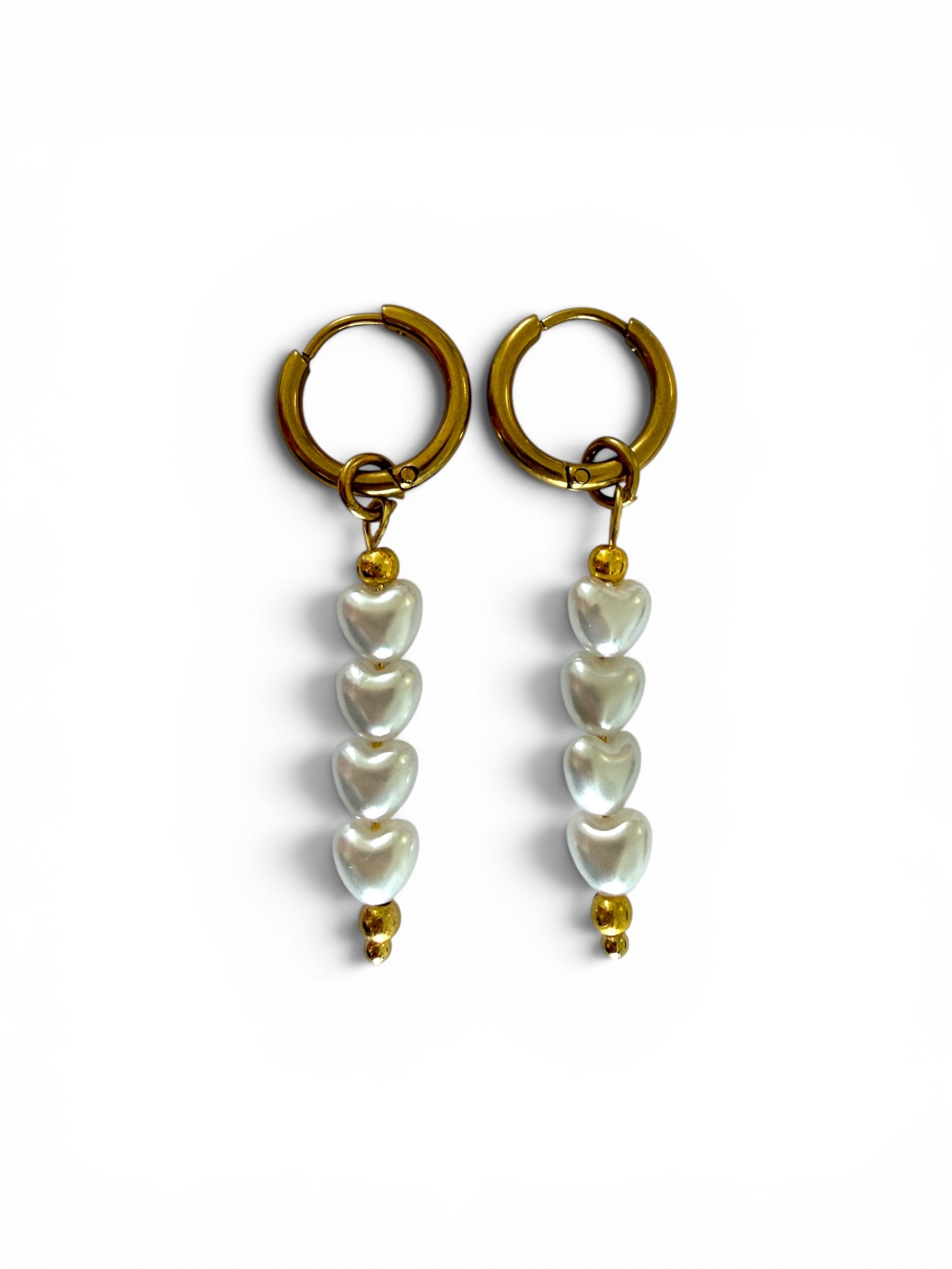 Heart Hoops gouden stainless steel hartjes oorbellen